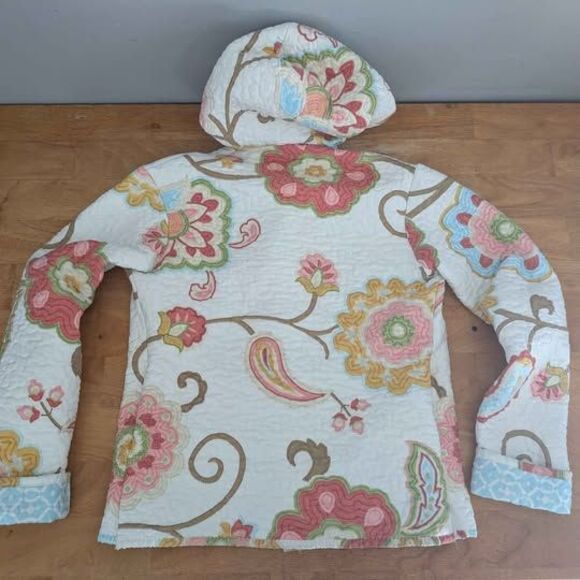 Handmade Floral Vintage Quilt Coat Jacket Upcycled One of a Kind - Picture 7 of 9